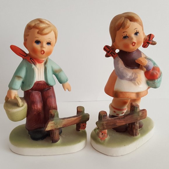 Other - Collectible Figurines Boy with Basket & Girl with Basket Unknown